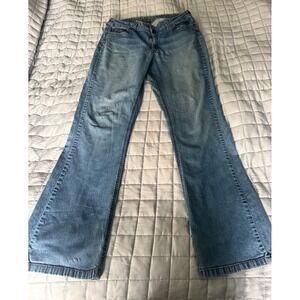 Rider by Lee Women's Bootcut Jeans Size 16L Y2K Embellished Pockets Distressed